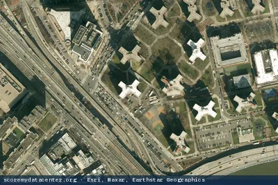 Aerial view of 375 Pearl, Intergate.Manhattan