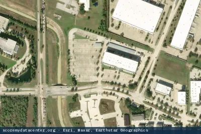 Vue aérienne du site EdgeConneX Houston (EDCHOU01)