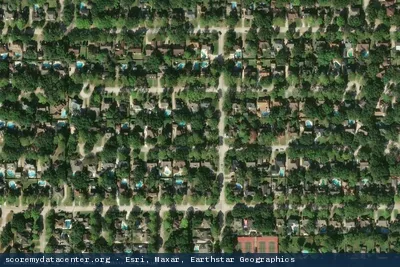 Vue aérienne du site Element Critical Houston HOU1