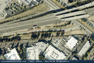 Vue aérienne du site Equinix SV1/SV5/SV10 - Silicon Valley, San Jose