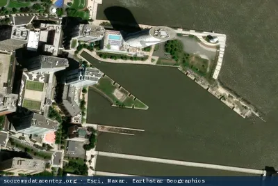 Vue aérienne du site Newport Financial Center